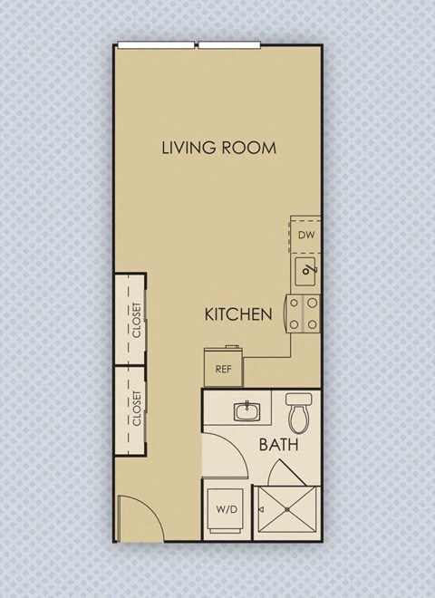 Tempo PDX Apartments Studio A1 Floor Plan